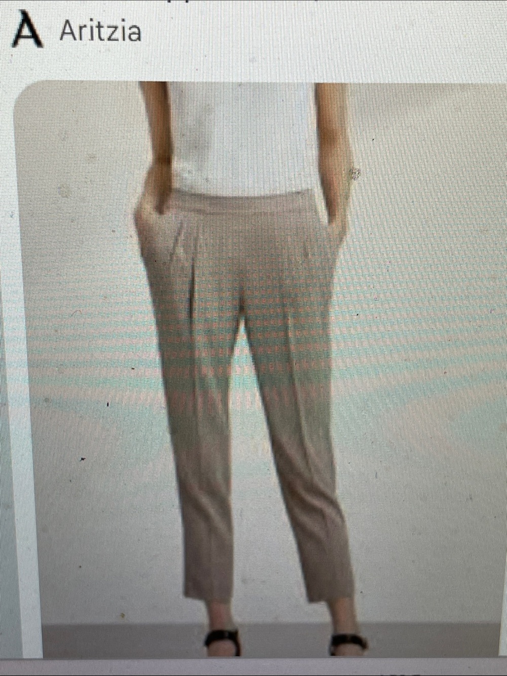 Aritzia Babaton Pleated waist cropped Ankle Pants in Taupe- new